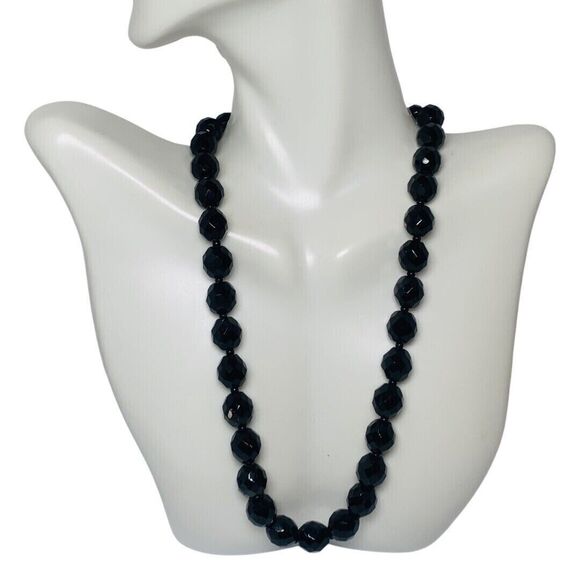 Vintage Kenneth J Lane Black Icy Glass Beaded Necklace 20” Czech Republic Formal - Picture 16 of 16